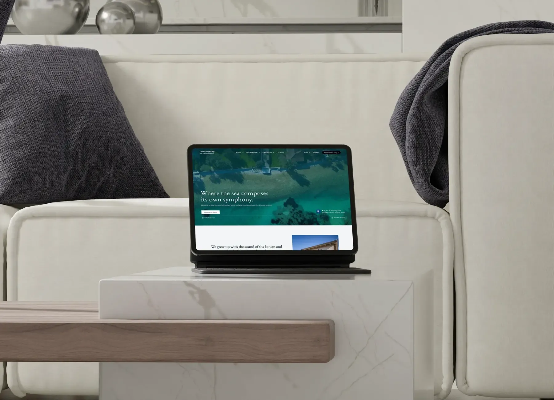 Blue Symphony website on desktop and mobile